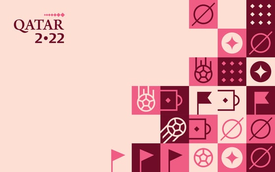 Football Doha Qatar 2022 Creative Geometric Background Template. Soccer Web Banner Background vector