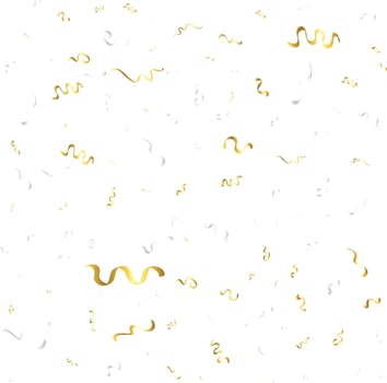 Golden confetti isolated. Festive background. Vector illustration