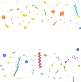 confetti concept design template holiday Happy Day. White Background Celebration Vector illustration.