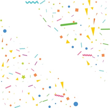 confetti concept design template holiday Happy Day. White Background Celebration Vector illustration.