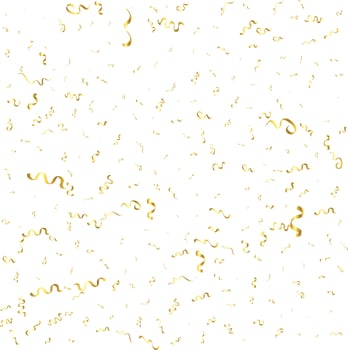 Golden confetti isolated. Festive background. Vector illustration