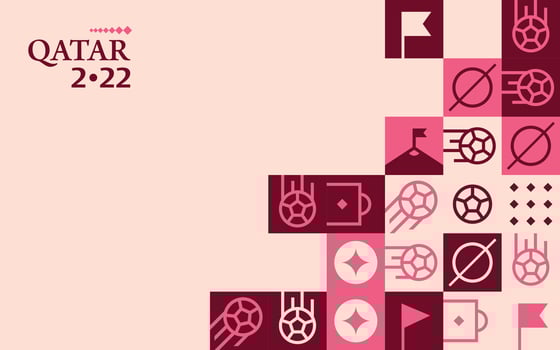 Football Doha Qatar 2022 Creative Geometric Background Template. Soccer Web Banner Background vector