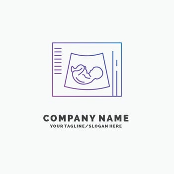 Maternity. pregnancy. sonogram. baby. ultrasound Purple Business Logo Template. Place for Tagline vector