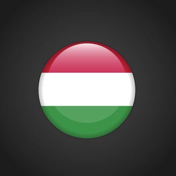 Hungary Flag Circle Button vector