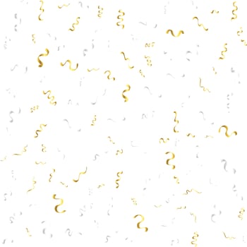 Gold Confetti Isolated On White Background. Celebrate Vector Illustration