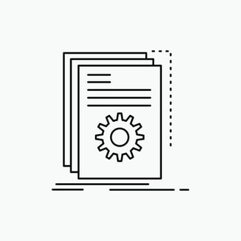 App. build. developer. program. script Line Icon. Vector isolated illustration
