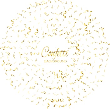 Gold Confetti Isolated On White Background. Celebrate Vector Illustration