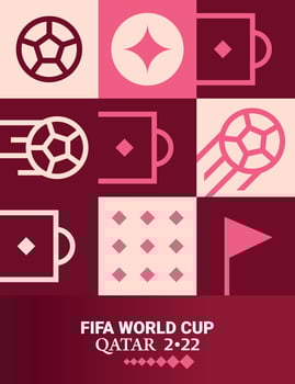 Geometric Poster Football Doha Qatar 2022 Creative. Soccer Web Flyer Template Background vector