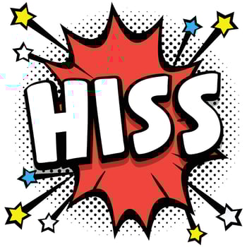 hiss Pop art comic speech bubbles book sound effects vector