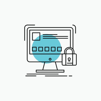 protect. protection. lock. safety. secure Line Icon vector
