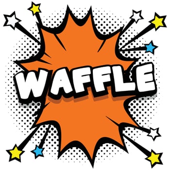 waffle Pop art comic speech bubbles book sound effects vector