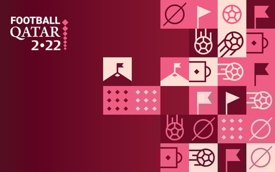 Geometric Poster Football Doha Qatar 2022 Creative. Soccer Web Flyer Template Background vector