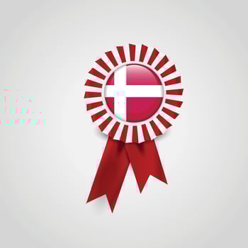 Denmark Flag Ribbon Banner Badge vector