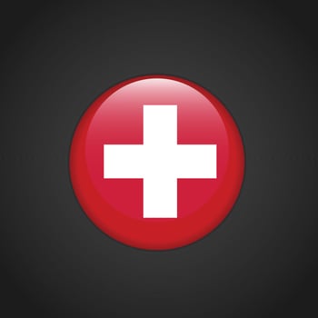 Switzerland Flag Circle Button vector