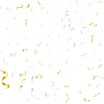 Golden confetti isolated. Festive background. Vector illustration