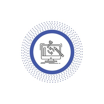 engineering. project. tools. workshop. processing Line Icon. Vector isolated illustration