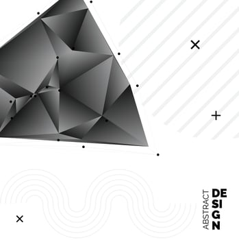 Black vector blurry triangle background design. Geometric background in Origami style with gradient