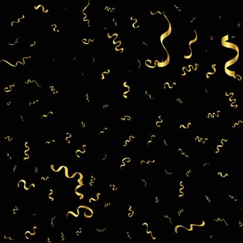 Golden confetti isolated. Festive background. Vector illustration