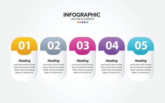 Business Horizontal Infographic template. Thin line design with numbers 5 options or steps. vector