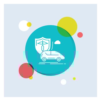 car. hand. insurance. transport. safety White Glyph Icon colorful Circle Background vector
