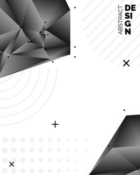 Vector set of faceted 3d crystal colorful shapes. banners. Faceted 3d shapes. crystal banners
