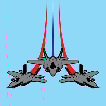 aerobatic aircraft jets fight... vector