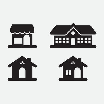 House building icon vector