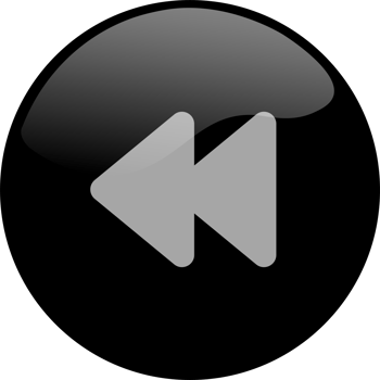 Backward icon for media player button interface. Video and audio player navigations symbol in black color. png