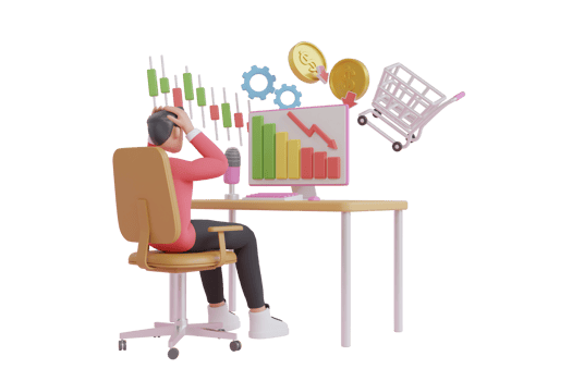 3D Illustration of Economic Recession. 3D Illustration of World Crisis. Stock markets down chart. financial stagnation, recession, crisis, business crash and economic collapse.3d illustration. png