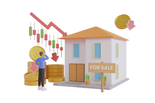3D Illustration of Economic Recession. 3D Illustration of World Crisis. Stock markets down chart. financial stagnation, recession, crisis, business crash and economic collapse.3d illustration. png
