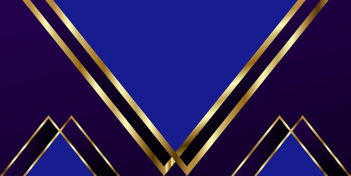 Blue background with lines golden. vector