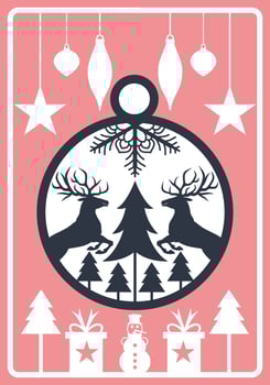 Laser Cut Christmas card design. vector