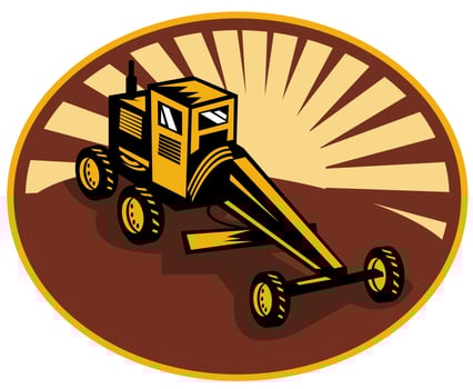 Construction road blade or motor grader vector