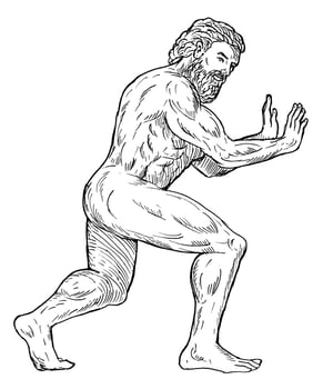 Hercules pushing isolated vector