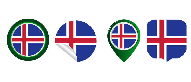 Iceland flag flat icon symbol illustration png