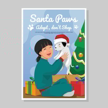 Santa Paws Christmas Gift vector