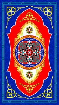 Blue Vector Illustration of Ramadan Designs Fabric