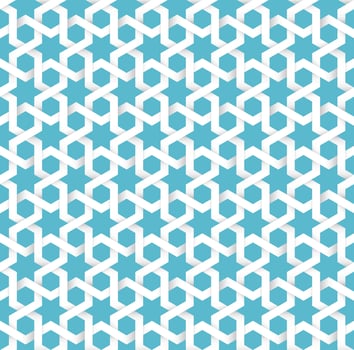 Blue Vector Illustration of Islamic Design Stars