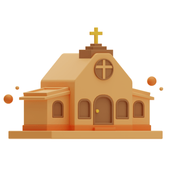 Thanksgiving object church, 3d Illustration png