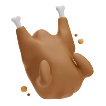 Thanksgiving object grill turkey bird, 3d Illustration png