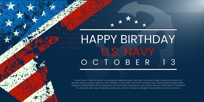 Happy Birthday United States Navy. Vector illustration. Suitable for Poster, Banners, campaign and greeting.