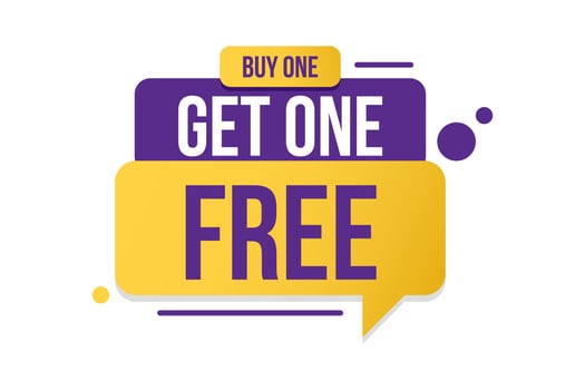 Buy on get one free vector banner