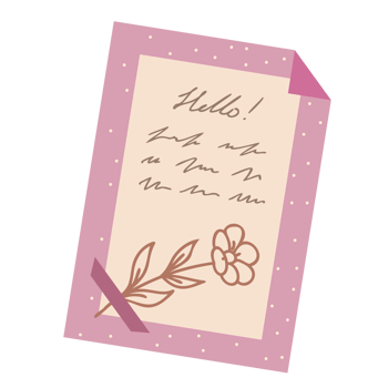 Envelop colorful design. PNG with transparent background.