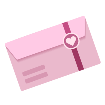 Envelop colorful design. PNG with transparent background.