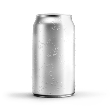 Aluminium droplet can drinking with shadow transparent png