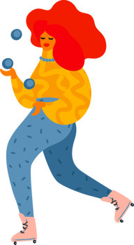 Woman juggler. Illustration png