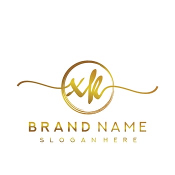 Initial XK handwriting logo with circle hand drawn template vector
