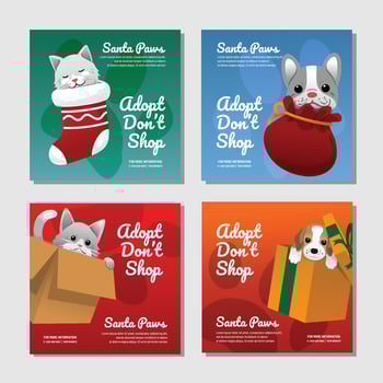 Santa Paws Pet Adoption Post vector