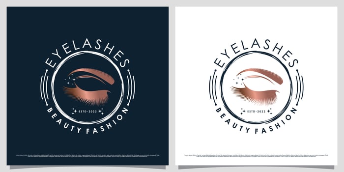 Eyelash extension logo design for beauty with emblem concept and creative element vector