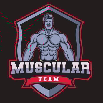 Muscle esport logo mascot design vector